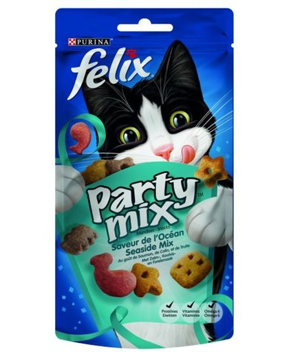 FELIX Snack Party Mix Seaside - Kattensnack - 8 x 60 gr