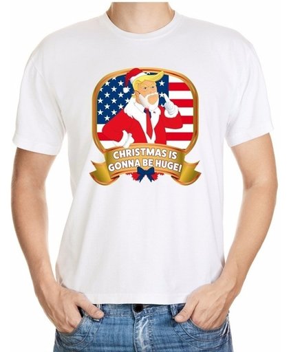 Foute kerst shirt wit - Donald Trump - Christmas is gonna be huge - voor heren M