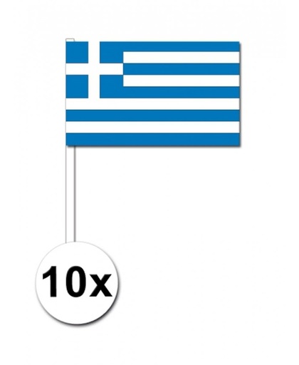 10 zwaaivlaggetjes Griekenland 12 x 24 cm