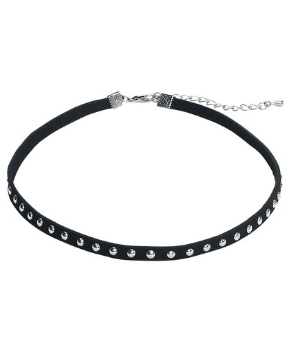 Wildcat Velvet Rivets Necklace Halsband zwart-zilver