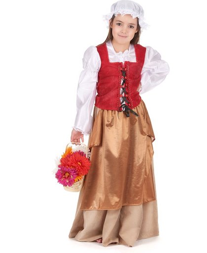 Middeleeuwse boerin kostuum voor meisjes  - Kinderkostuums - 134-146