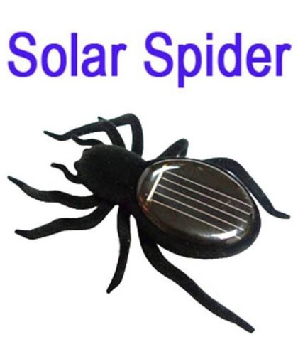 GadgetBay Zwarte speelgoed spin op zonne-energie Solar Powered spider spinnetje