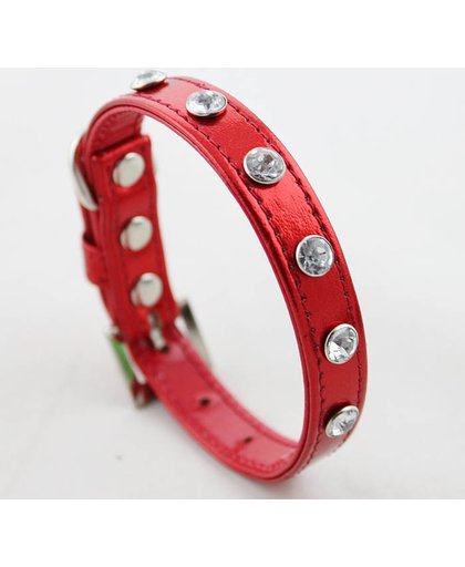 Honden halsband in de kleur rood - S halsband 21-28 cm