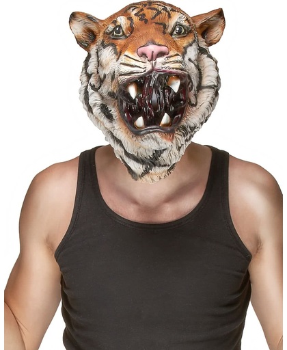 Integraal tijger masker voor volwassenen  - Verkleedmasker - One size