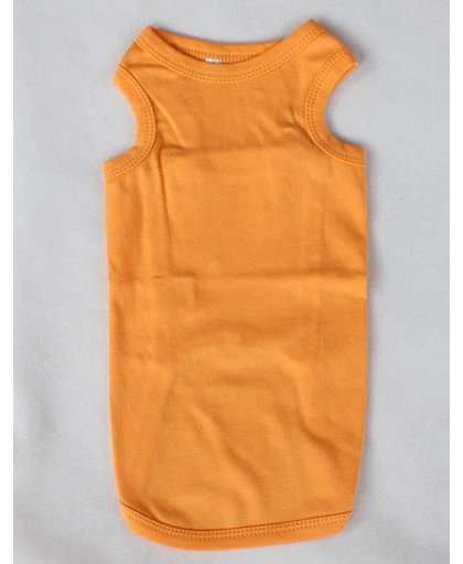 Tank top shirt oranje zonder mouw. - DASHOND-S (lengte rug 26 cm, omvang borst 36 cm, omvang nek 26 cm)