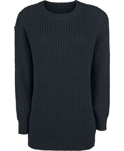 Urban Classics Ladies Basic Crew Sweater Gebreide trui zwart