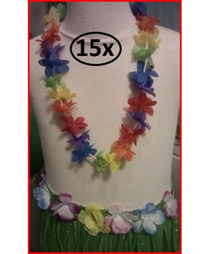 15x Kids hawaikrans gekleurd