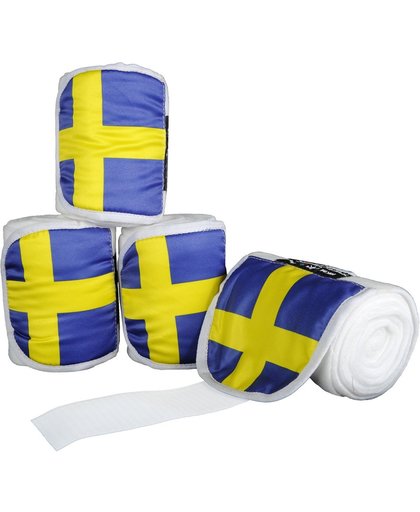 Polarfleecebandages -Flags- Set van 4 Vlag Zweden 200 cm