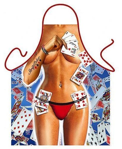Strip Poker Vrouw - Grappig Leuk Sexy Schort Keukenschort
