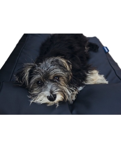 Dog's Companion Hondenkussen - L - 115 x 85 cm - Kunstleer - Zwart Leather Look