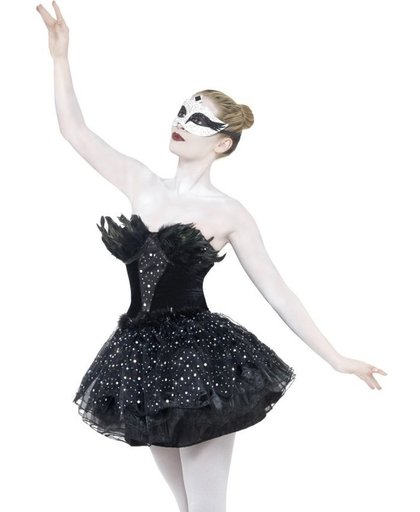 Black Swan kostuum | Zwart ballerina jurkje met veren maat S (36-38)