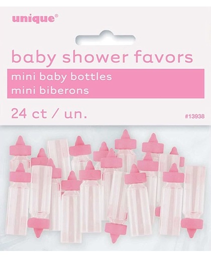 Roze mini babyflesjes 24st