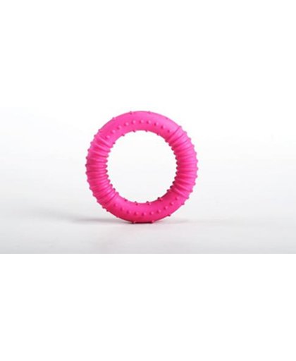 Een rubber speeltje voor de hond verschillend kleuren in de vorm van een ring - Fel roze