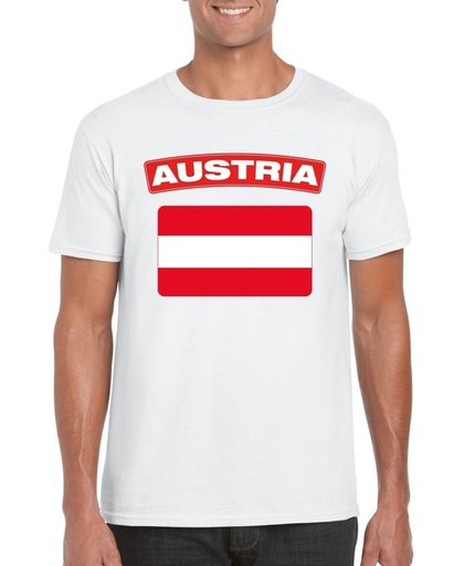 Oostenrijk t-shirt met Oostenrijkse vlag wit heren M