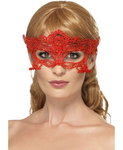 Sexy rood geborduurd kanten oogmasker
