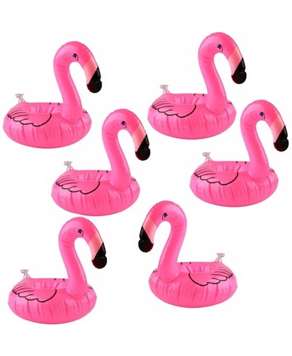 Opblaasbare Flamingo Bekerhouder Set - 6 stuks | Opblaas Drankhouder | Opblaasartikel | Zwembadaccessoire | Drankhouders | Bekerhouders | Opblaasartikelen | Opblaasfiguur
