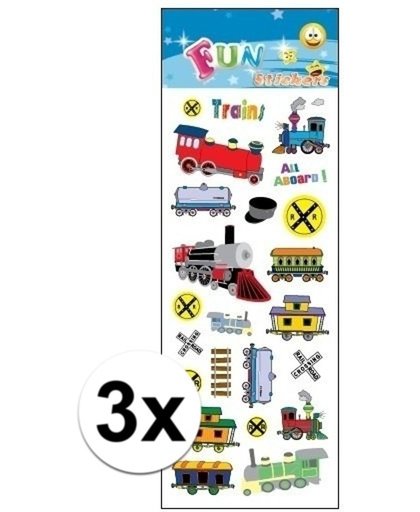 3x Stickervel treinen - kinder stickers