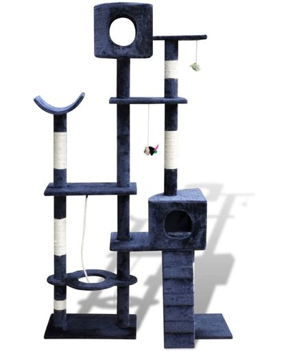 Krabpaal Tommie - 175 cm 2 huisjes donker- Blauw