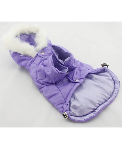 Winterjas voor de hond in de kleur lila - S (lengte rug 23 cm, omvang borst 34 cm, omvang nek 24 cm)