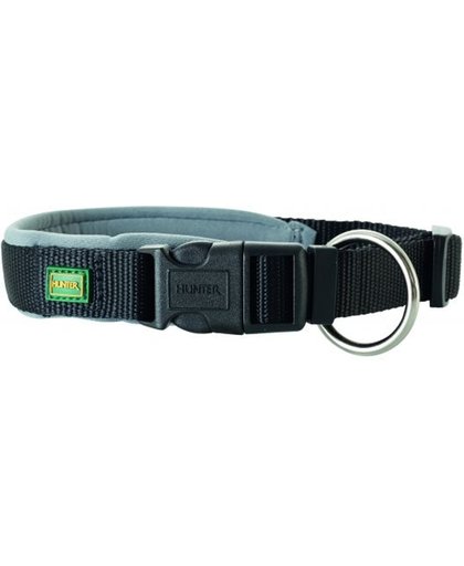 Hunter halsband voor hond neopreen vario plus zwart / grijs 28-30 cmx15 mm
