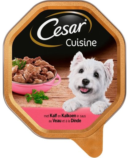 Cesar alu cuisine kalf / kalkoen in saus hondenvoer - 14x150 gr