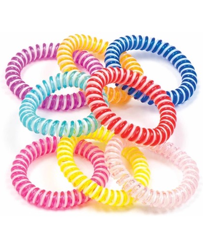 Gekleurde spiraalarmbanden die kinderen kunnen dragen – een perfecte vuller voor uitdeelzakjes voor kinderen (8 stuks per verpakking)