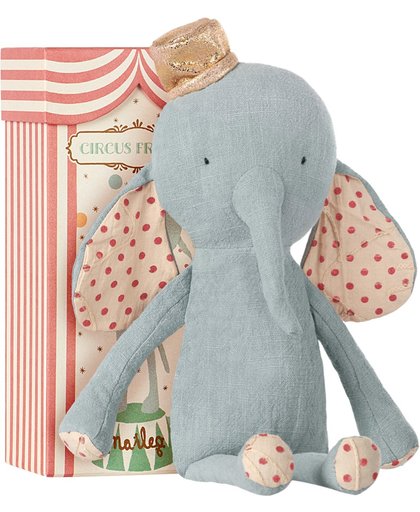 Maileg blauwe olifant knuffel circusvriendjes