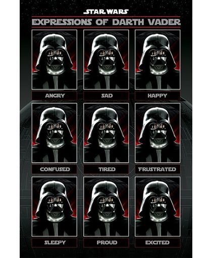 Star Wars Expressions of Darth Vader Poster meerkleurig
