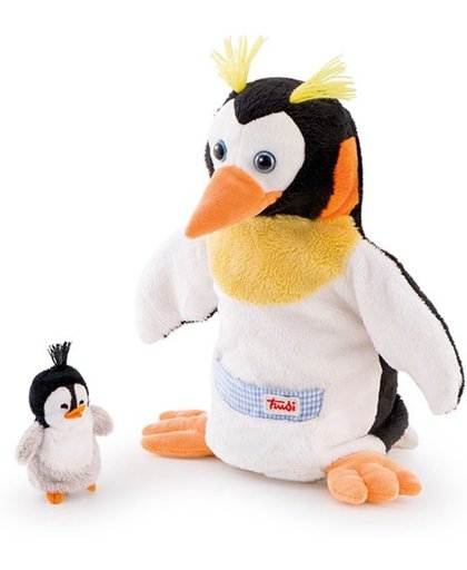 Trudi Handpop Pinguin met baby 28 cm