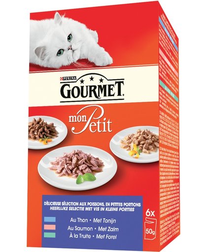 Gourmet Mon Petit - met selectie van Vis - kattenvoer - 6x50 g