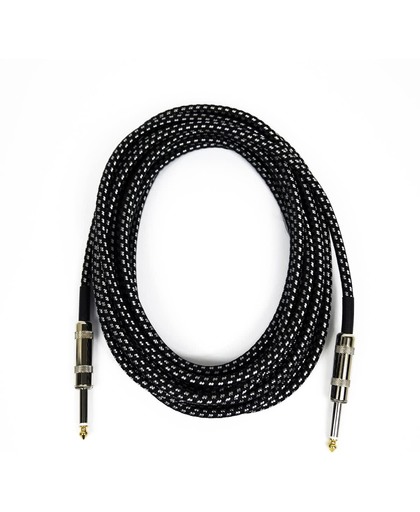 Áengus Black Tweed Gitaarkabel - Instrument kabel - 6 meter - 6.35mm mono jack plug recht/recht - zwart