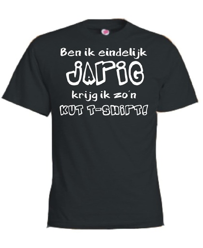 Mijncadeautje T-shirt - Jarig, kut T-shirt - Unisex Zwart (maat XL)