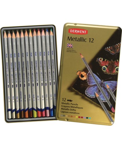 Derwent Metallic 12 potloden in blik
