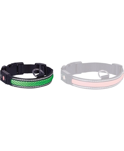 Nobby halsband verlicht verstelbaar en oplaadbaar groen 34-41 x 2,5 cm - 1 ST