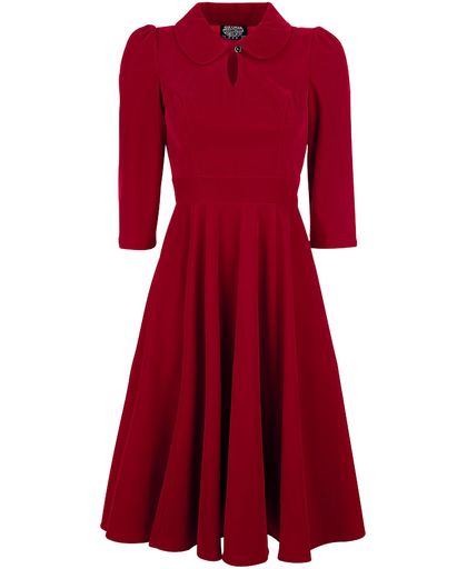 H&R London Glamourous Velvet Tea Dreams Dress Jurk rood