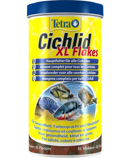 Tetra Cichlid Vissenvoer Vlokken - Chichliden en Grote Siervissen - 1 ltr
