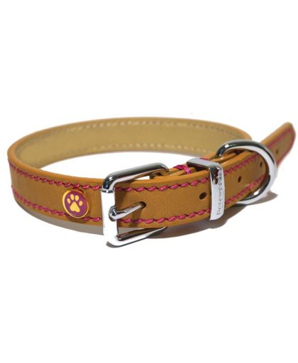 Luxury Leather Halsband Hond Leer Luxe Zand - 3.8X56-66 CM