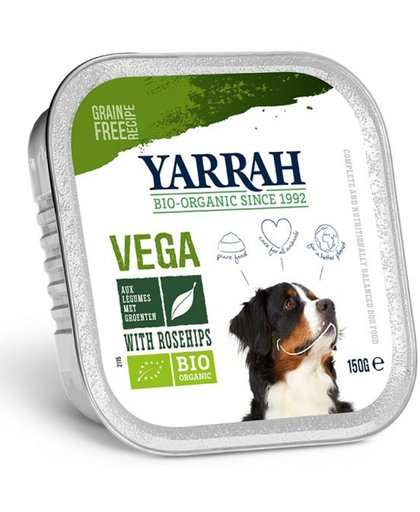 Yarrah dog alu brokjes vega met rozenbottels hondenvoer 12x150 gr