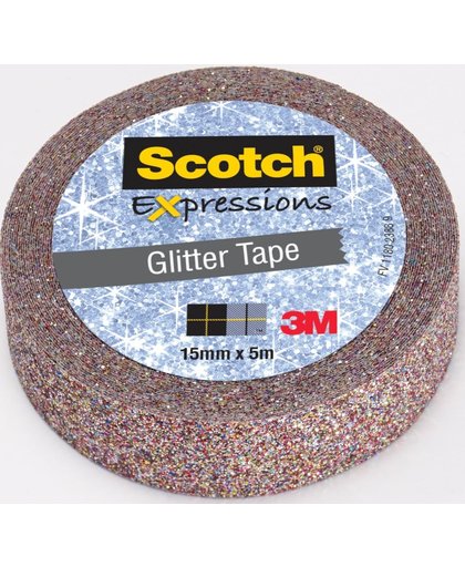 18x Scotch Expressions glitter tape, 15mmx5 m, multi colored