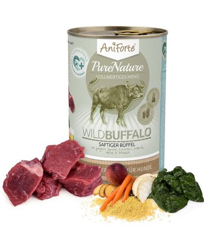 AniForte® PureNature WildBuffalo "Buffel met spinazie" - blikvoer - honden - 6x400g