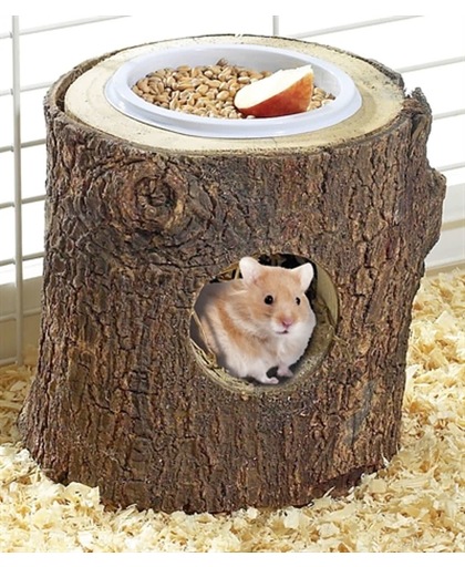 Karlie wonderland hamsterhuis boomstam met voerbak