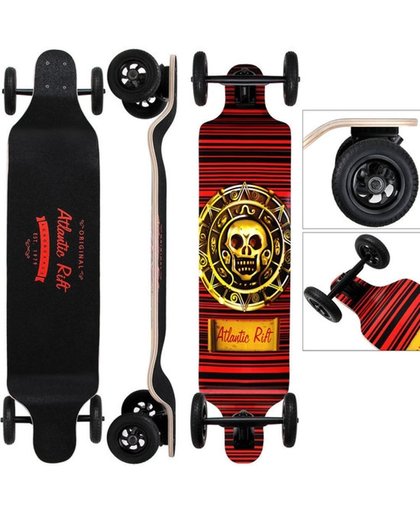 Offroad longboard, skateboard, drop-down board, ABEC 9 lagers, rood