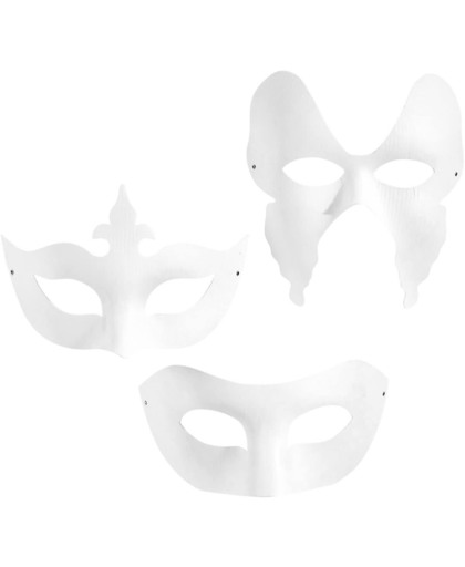 Maskers, h: 10-20 cm, b: 18-20 cm, 12 stuks