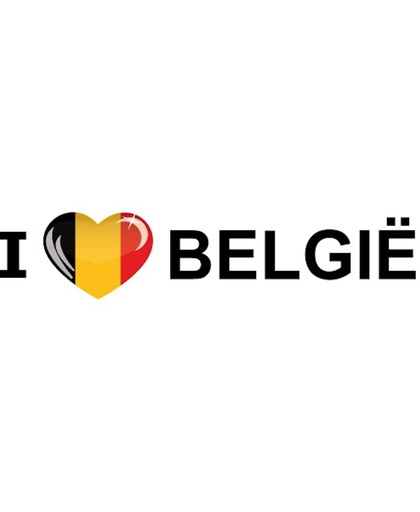 België Sticker - I Love België - Zwart / Geel / Rood