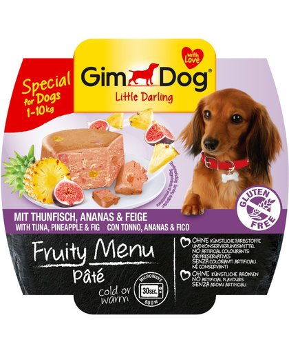 GimDog Little Darling Fruity Menu - Paté met Ananas en Vijg - Hond - Natvoer - 8 x 100 gr