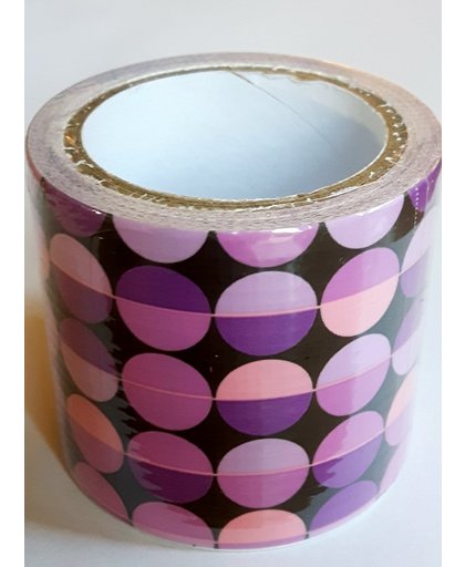 LeuksteWinkeltje masking tape Paarse stippen D - decoratie washi papier tape - 48 mm x 4 m