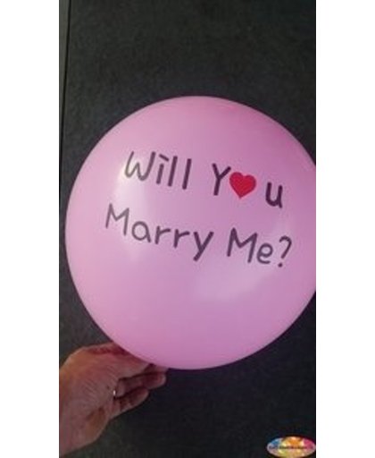 Voordeelpak 100 stuks Roze ballon will you marry me you 30 cm hoge kwaliteit