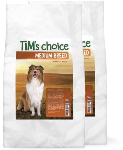 Tim's choice medium breed hondenvoer 2x14 kg