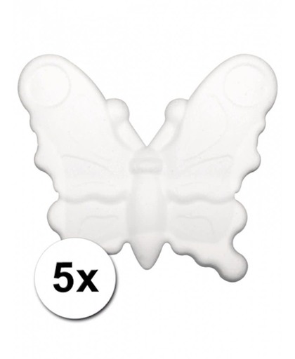 5 piepschuim vlinders 12,5 cm - Styropor figuren
