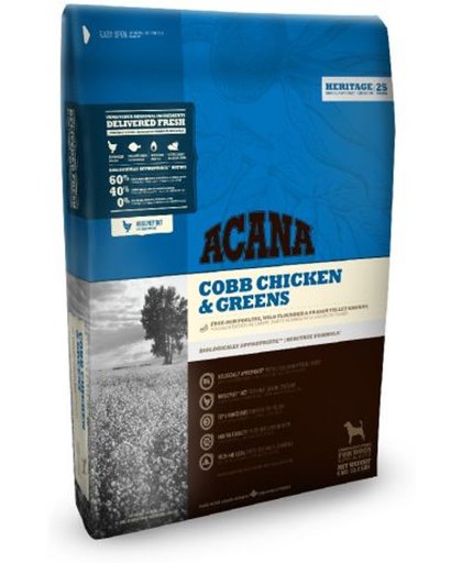 Acana heritage cobb chicken & greens hondenvoer 17 kg